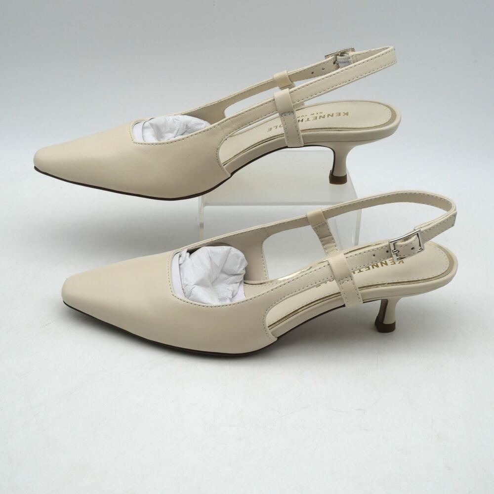 NEW Kenneth Cole Martha Slingback Pumps Heels Women's 5 Tan Beige - Picture 3 of 11